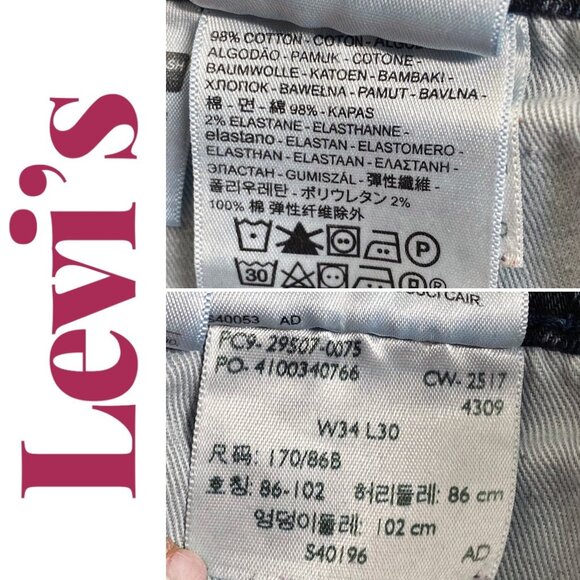 LEVI’S 502 MEN’S TAPER FIT Dark Blue Indigo Wash Jeans, Size 34x30 - Picture 9 of 9